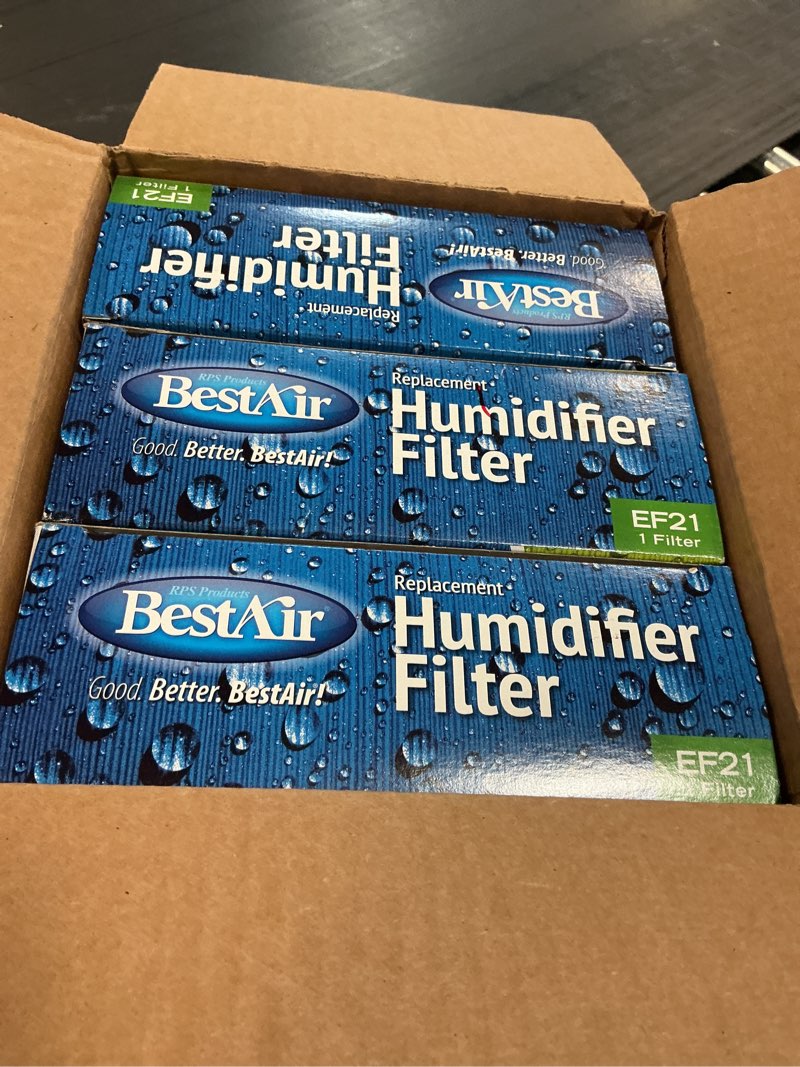 Condition photo showing New/Like New for bestair ef21-pdq-3 extended life humidifier replacement paper wick humidifier filter, 10.7" x 8.3" x 3.2", for emerson, sears & kenmore models, 3 pack