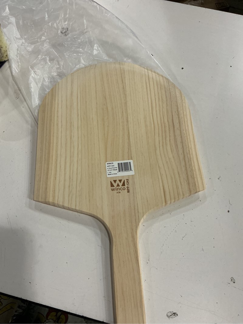 Condition photo showing New/Like New for winco 12" x 13" x 42" wooden pizza peel with 42" handle