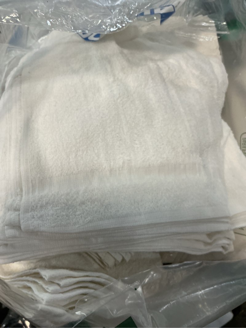 Condition photo showing Good Condition for avalon towels cotton washcloths – (pack of 72) size 12x12 inches, 100% ring spun cotton, soft & absorbent face towels, gym towels, hotel and spa quality, reusable fingertip towels (white) pack of 72 white