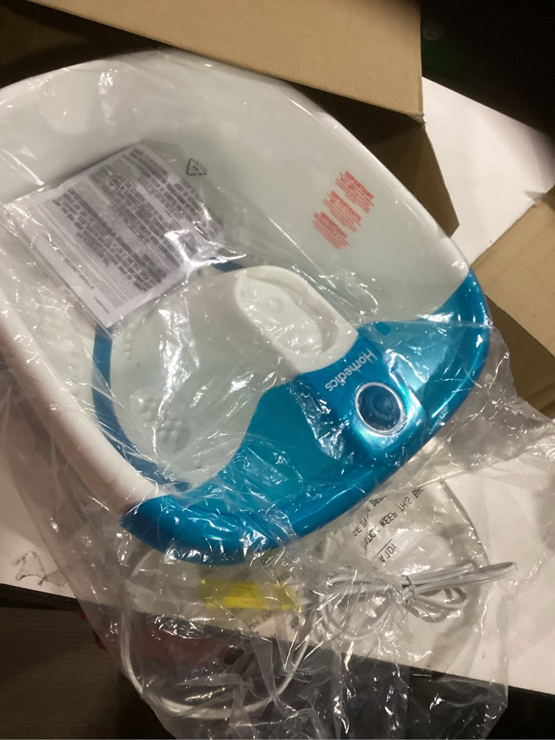 Condition photo showing New/Like New for Homedics Bubble Mate Foot Spa, Toe Touch Controlled Foot Bath with Invigorating Bubbles and Splash Proof, Raised Massage Nodes and Removable Pumice Stone