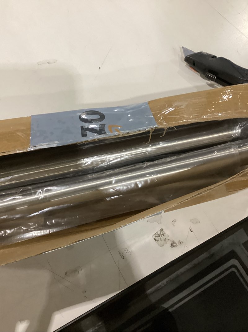 Condition photo showing New/Like New for Shower Curtain Rod, 1" Diameter Heavy Duty Tension Shower Rod, Non Slip Adjustable 28-74 inch No Drill Shower Curtain Rods Spring Tension For Bathroom, Shower Stall, No Rust, Brushed Nickel 28-74 Inches Brushed Nickel