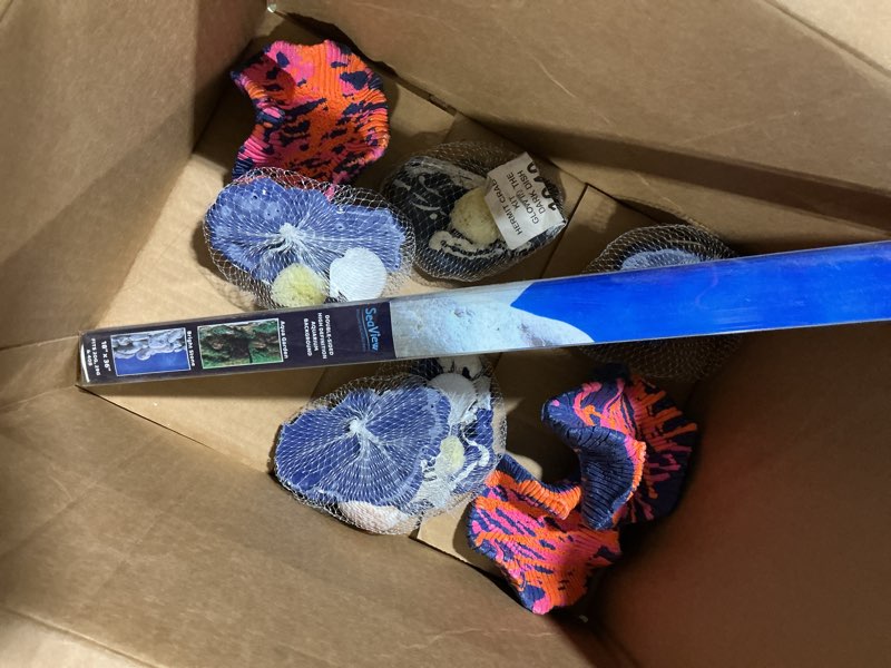 Condition photo showing Good Condition for Assorted Aquarium Rock Decor and Double-Sided  Background