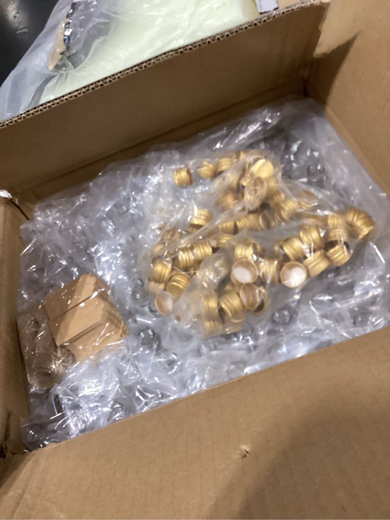 Condition photo showing New/Like New for voittozege 100 pcs 1.7 oz mini liquor bottles,airtight shot bottles with caps 10 pcs funnels 100 pcs kraft tags and 65 ft rope,little spirit bottle for cocktail,party favors,weddings (silver cap)