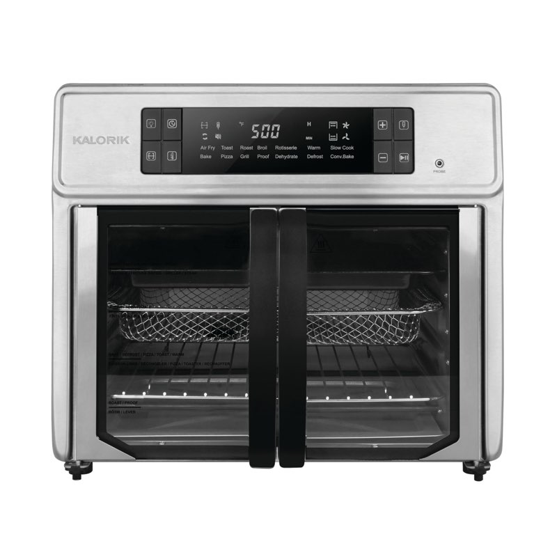 Kalorik MAXX Advance 26 Quart Digital Air Fryer Oven With 9 Accessories, Stainless Steel/Black