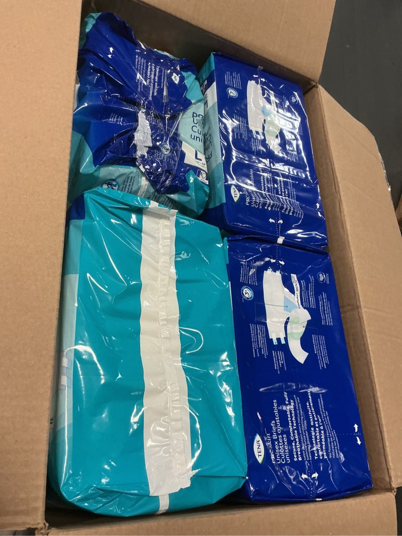 Condition photo showing Good Condition for tena proskin incontinence super briefs, adult diapers, super absorbency, bladder leaks control, large, 56 count large 56