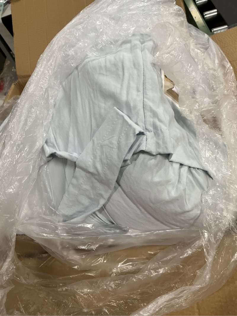 Condition photo showing As Is for Modern Threads 4-Piece Garment-Washed Comforter Set Beck Light Blue King