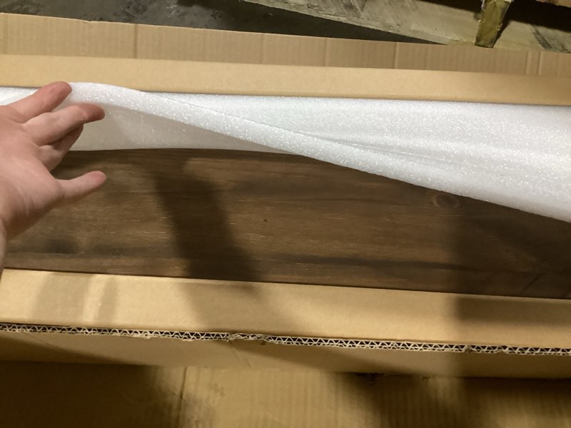Condition photo showing New/Like New for fireplace mantel shelves 60inch solid wood rustic floating shelf | wall mount with invisible support bracket & heavy duty for farmhouse darkwalnut 54" x 8" x 5"