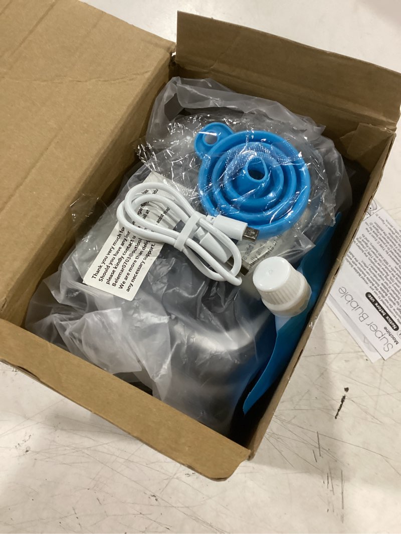 Condition photo showing Good Condition for belemar upgraded bubble machine with remote control, automatic rotation & rgb lights, 1800mah rechargeable battery, type-c charge, bubble maker for kids, weddings, birthday parties, outdoor activities black