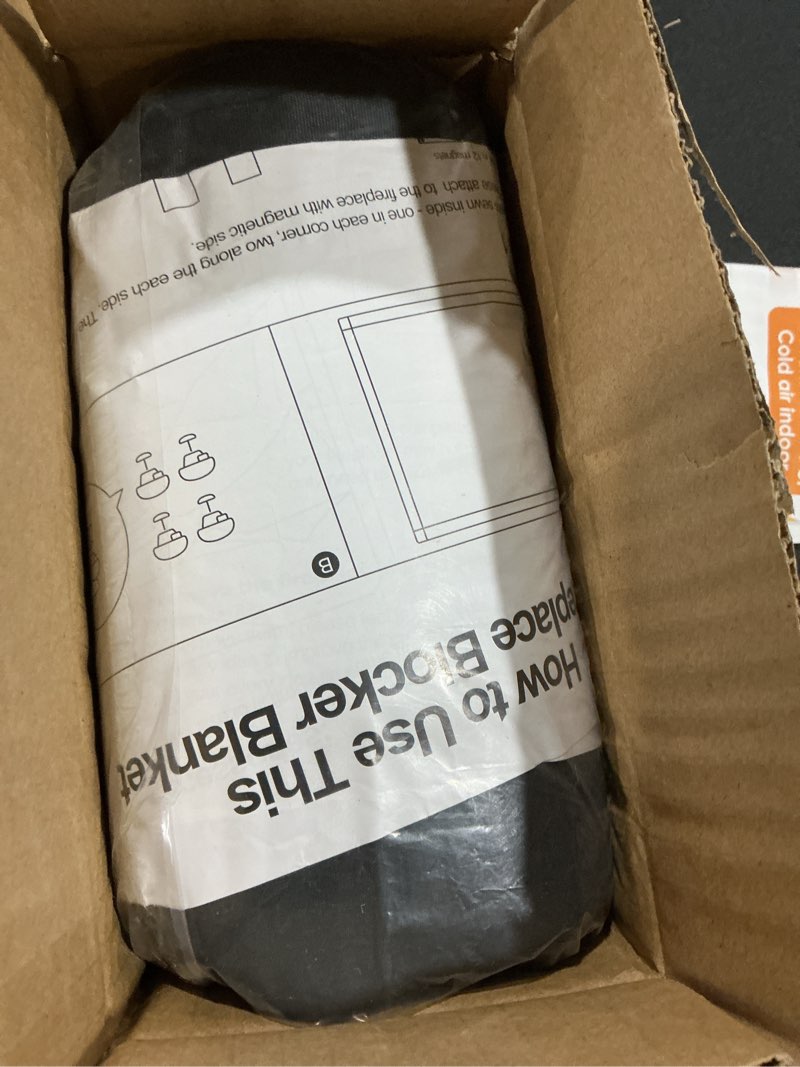 Condition photo showing Good Condition for CADARA Magnetic Fireplace Draft Cover, Fireplace Blocker Blanket Stops Heat Loss, Adjustable Fire Place Draft Stopper Save Energy for Indoor Iron Frame 39" W x 28" H 39"x28"