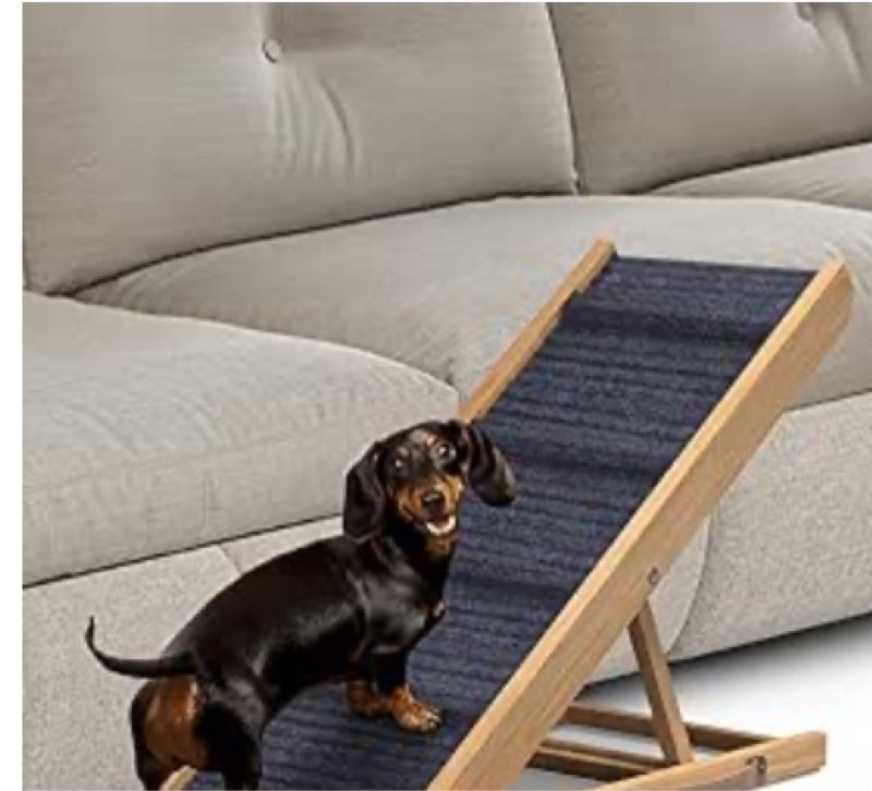 Incomplete box 1 only)Adjustable Wooden Dog Ramp for Bed: Ideal for Small to Large Dogs