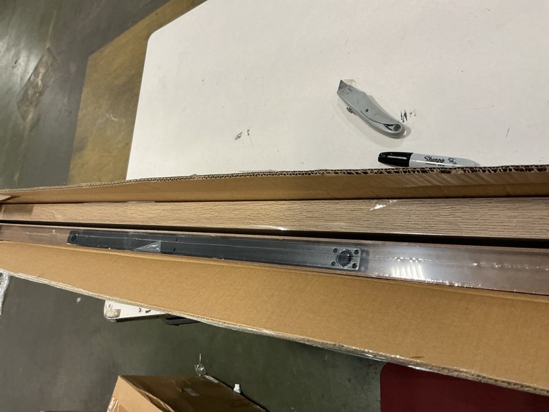 Condition photo showing New/Like New for Ballucci Floating Shelves, 55" Wood Wall Shelf Set of 2, with Invisible Brackets for Bathroom, Living Room, Bedroom, Kitchen, Nursery, 6" Deep, Oak 55" - 2 Pieces Natural Oak