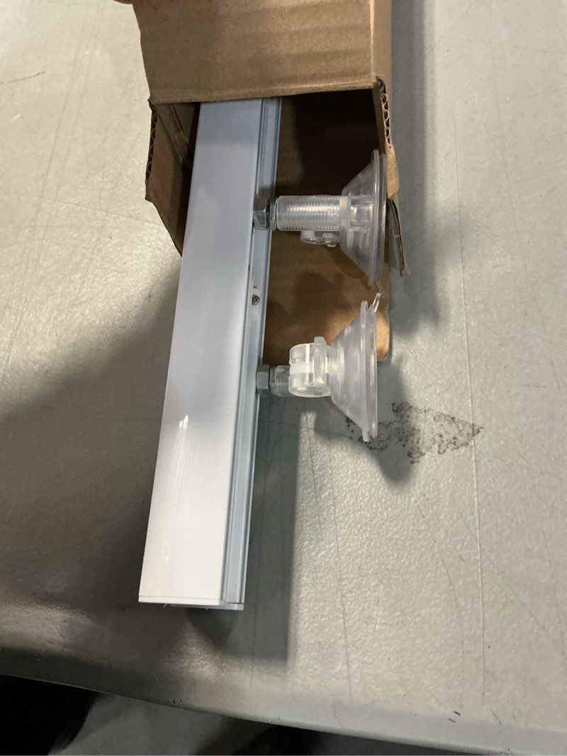Condition photo showing As Is for LazBlinds No Drill Cordless Pleated Shades with Suction Cups, Door Window Blinds for French Doors and Glass Doors, Applicable to Glass Size 23" W × 38" H, White White 23" W × 38" H