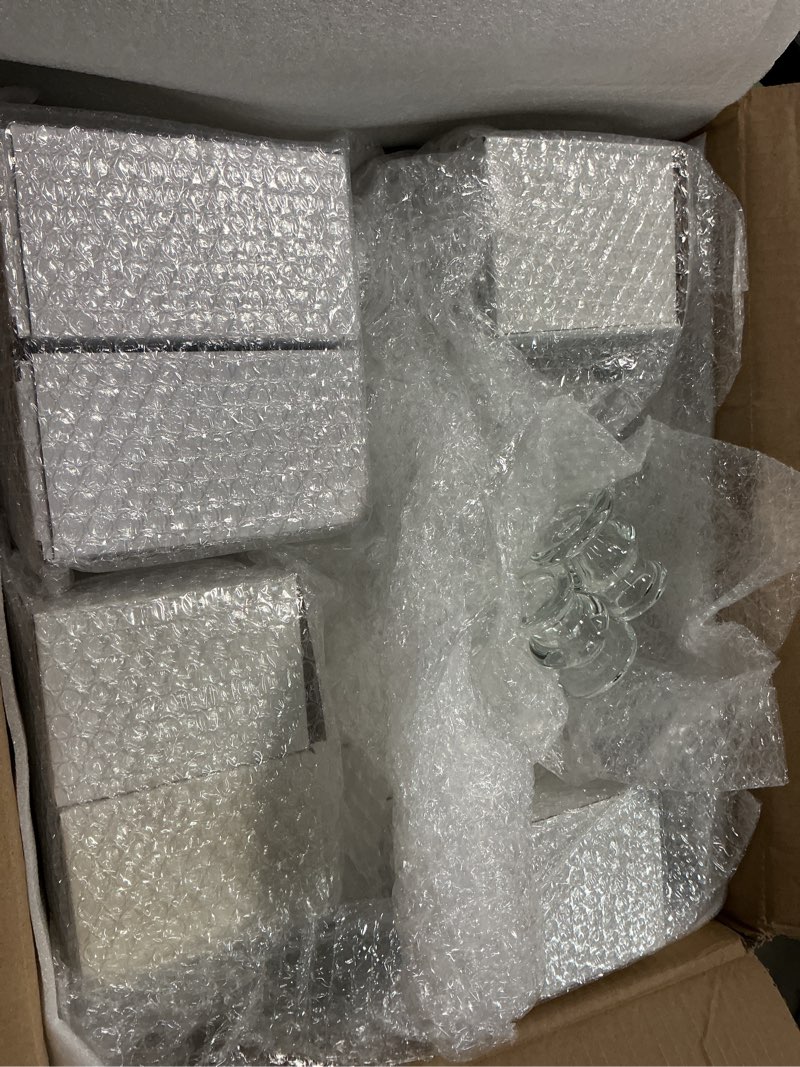 Condition photo showing Good Condition for mumufy 20 pcs glass crystal taper candle holders clear glass candlestick holder fit 0.8 inch candles crystal decorative candle stand centerpiece table wedding dining party(clear)