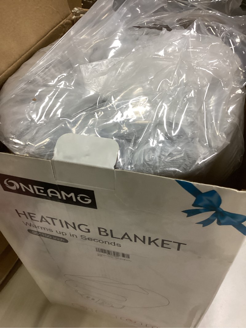 Condition photo showing New/Like New for Heated Blanket Electric King Size 90\"X100\",Electric Blanket with 6 Heat Settings & 1-10 Hours Time Settings Auto-Off,Machine Washable Heating Blanket for Home and Office (Grey) Grey King 90''*100''