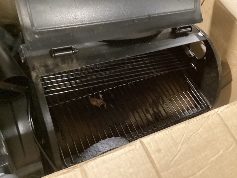 Condition photo showing As Is for **AS IS** Z GRILLS ZPG-450A Wood Pellet Grill & Smoker with PID V2.1 Controller, 459 Sq in Cook Area, Meat Probe, Foldable Shelf, 8 in 1 BBQ Grill Outdoor Auto Temperature Control, Black