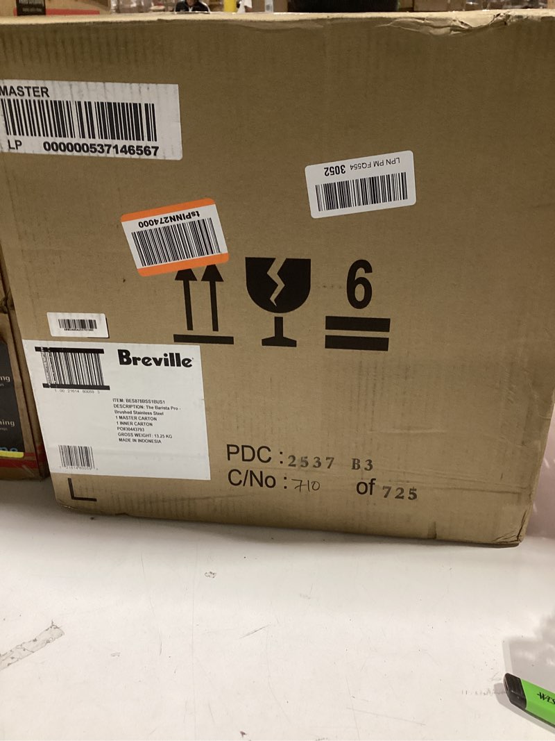 Condition photo showing New/Like New for Breville Barista Express Espresso Machine BES870XL, Brushed Stainless Steel