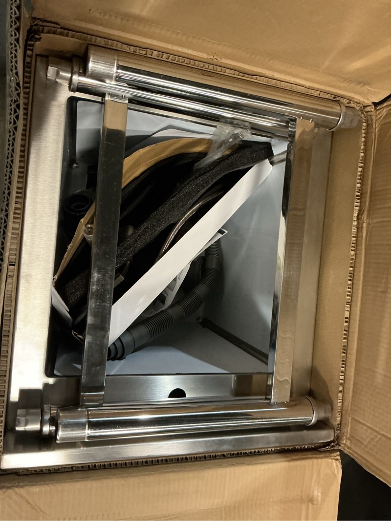 Condition photo showing As Is for Stainless Steel Commercial Restaurant Sink, Freestanding Large Commercial Sink with Pull-out Faucet for Kitchen Dishwashing, Thawing, Pet Cleaning, Laundry Room, 23.6"D x 21.6"W x 36.8"H Large Bowl 21.65in