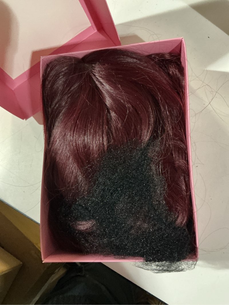 Condition photo showing Good Condition for nayoo long wine red wavy wig for women 26 inch middle part curly wavy wig natural looking synthetic heat resistant fiber for use (wine red) 26 inch wine red