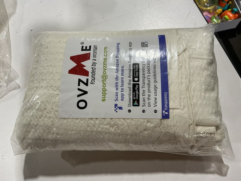 Condition photo showing Good Condition for ovzme berry extra long cream shower curtain 96 inch long, 3d embossed texture fabric bathroom shower curtain, large hotel bath curtain with 12 holes, washable cloth shower curtains, 72x96, cream 72"w x 96"l (pack of 1) cream