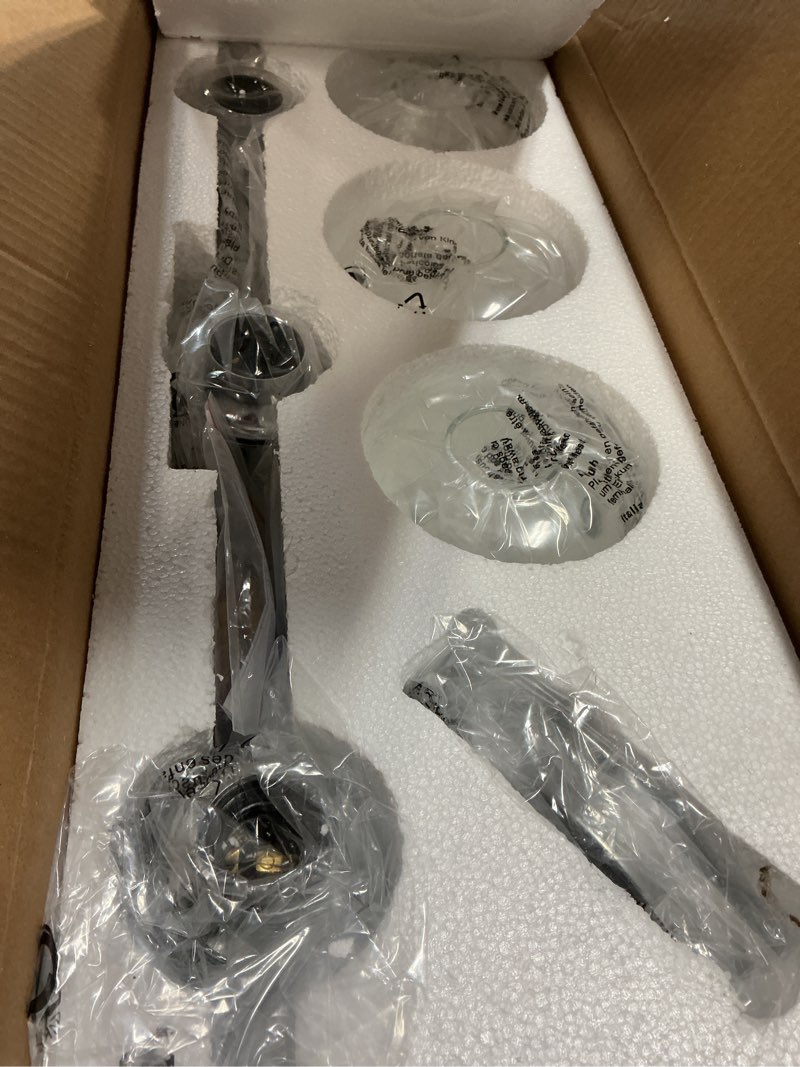 Condition photo showing New/Like New for ralbay vintage 3 light vanity light fixture industrial chrome bathroom light fixtures over mirror clear glass chrome vanity light for bathroom wall lighting fixtures over mirror chrome 3-light