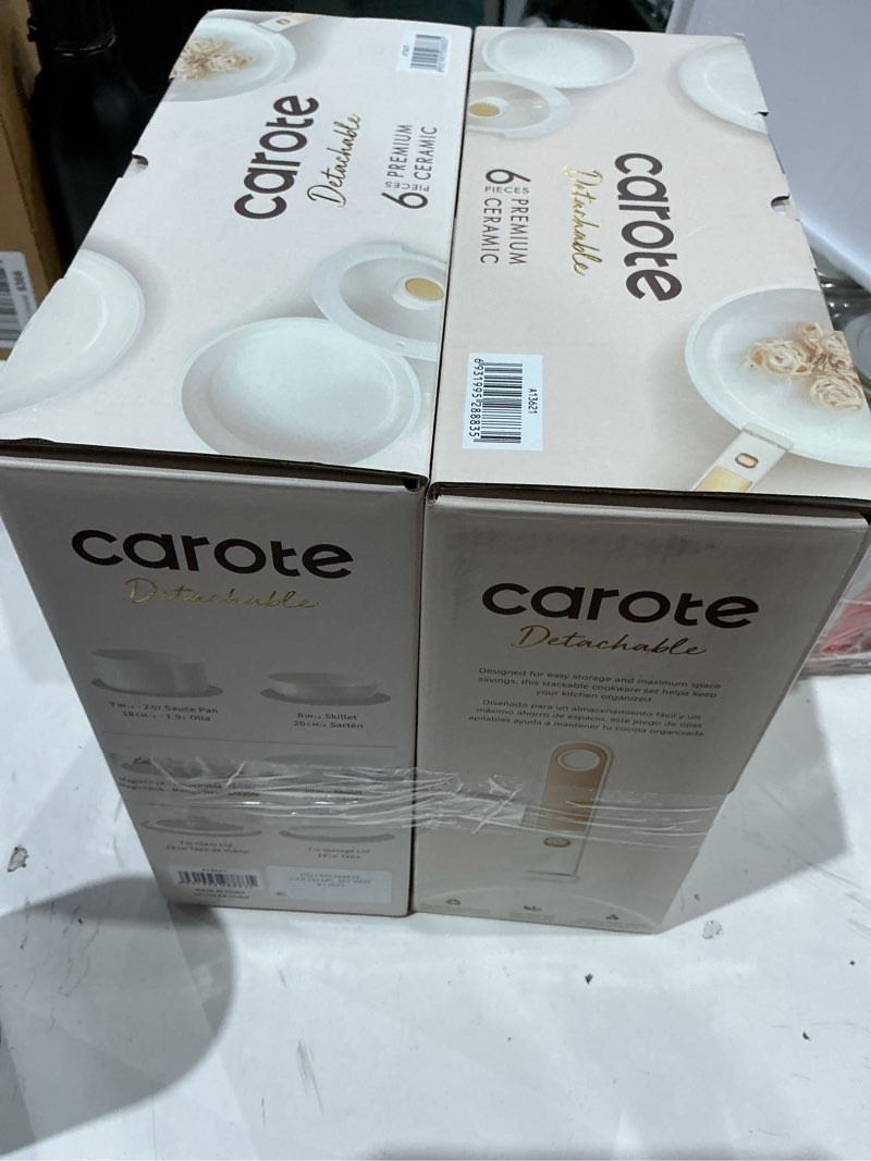 Condition photo showing As Is for carote 6-piece nonstick pot and pan set