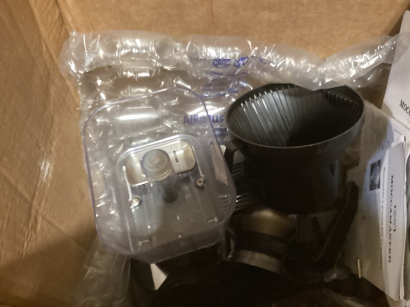 Condition photo showing As Is for technivorm moccamaster 79317 kbgt thermal carafe 10-cup coffee maker 40 ounce, stone grey 1.25l stone grey coffee maker