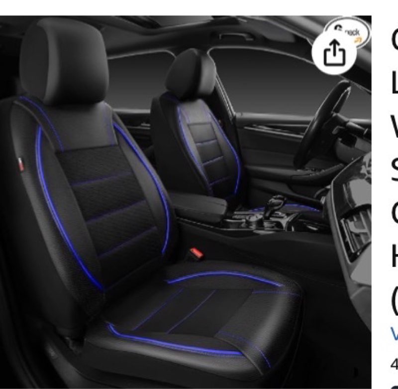 capitauto car seat covers full set, black  blueseat covers for car with lumbar support, faux leather waterproof seat covers 5 seats, breathable automotive seat covers fit for most cars suv truck beige full set b