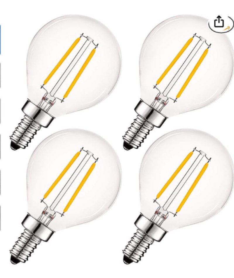 LUXRITE 4W Vintage G16.5 LED Globe Light Bulbs Dimmable, 2700K Warm White, 400 Lumens, E12 LED Bulb 40W Equivalent, Clear Glass, Edison Filament LED Candelabra Bulb, UL Listed (4 Pack)
