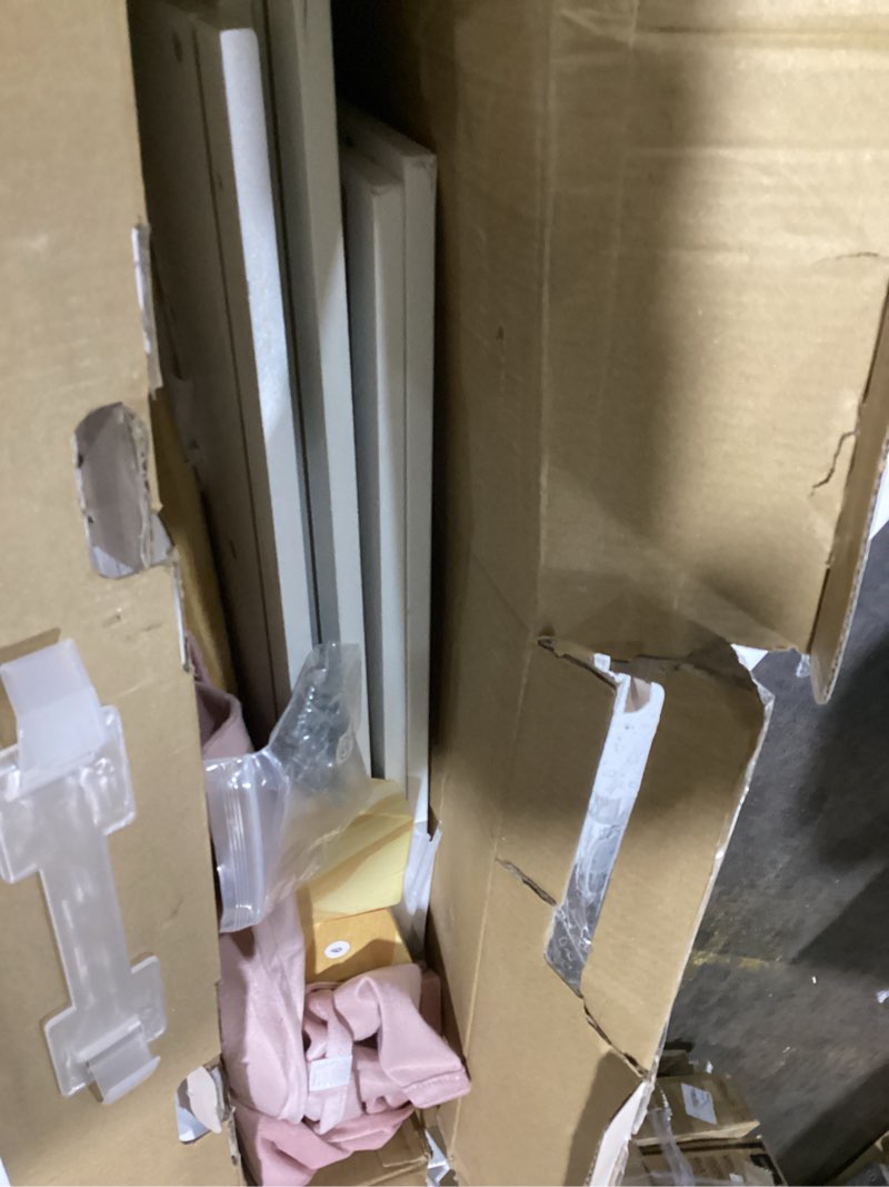 Condition photo showing As Is for ROBUD Wooden Play Armoire Closet for Dolls, Doll Closet Furniture Wardrobe with 5 Hangers, Mirror, Velvet Curtains, Fit for 16-20in American Girl Doll Clothes, Gift for Boys & Girls, 3+ Pink Doll Closet