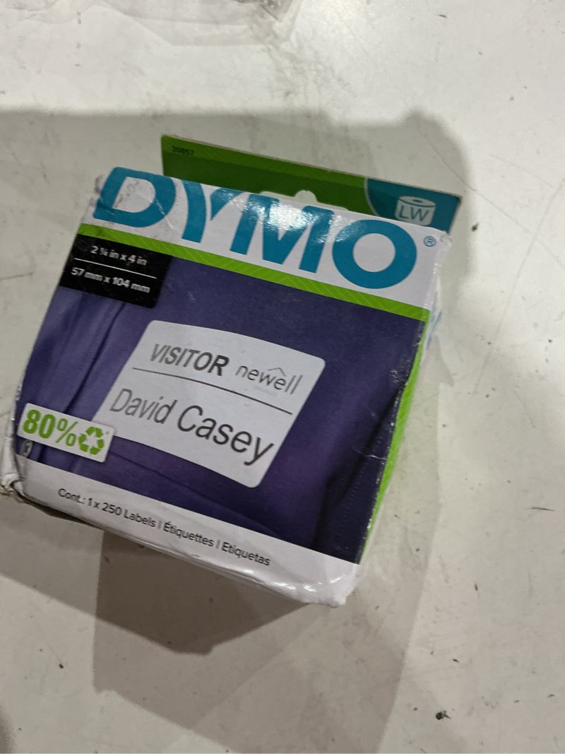 Condition photo showing Good Condition for dymo authentic lw name badge labels dymo labels for labelwriter printers white 2-1/4" x 4" 1 roll of 250 2-1/4" x 4" name badges