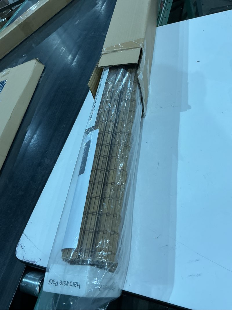 Condition photo showing Good Condition for cordless bamboo roman shades for windows, blinds size (22.5" w ×48" h) colour (highfield teak) ?room darkening?highfield teak 22.5" w × 48" h