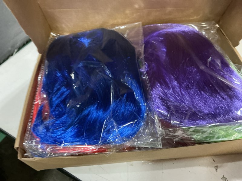 Condition photo showing New/Like New for kuuqa 16 pieces party wigs and sunglass set, short bob wig sunglass pack costume colorful cosplay wig party hairpieces for bachelorette party, halloween and decorations