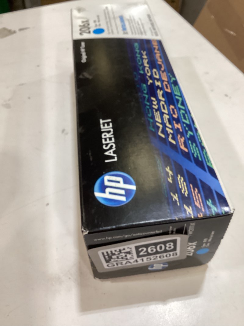 Condition photo showing New/Like New for hp 206x cyan high-yield toner cartridge | works with hp color laserjet pro m255, hp color laserjet pro mfp m282, m283 series | w2111x