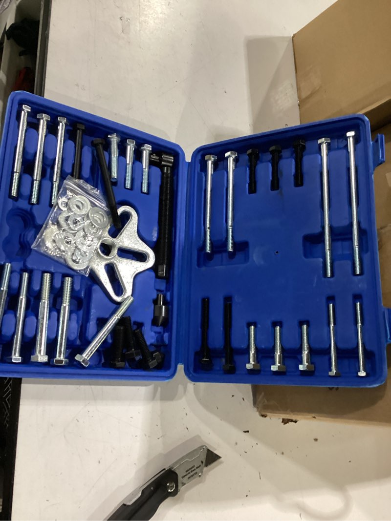 Condition photo showing Good Condition for thorstone 46pcs harmonic balancer puller set, steering wheel flywheel crankshaft pulley puller,blue puller blue