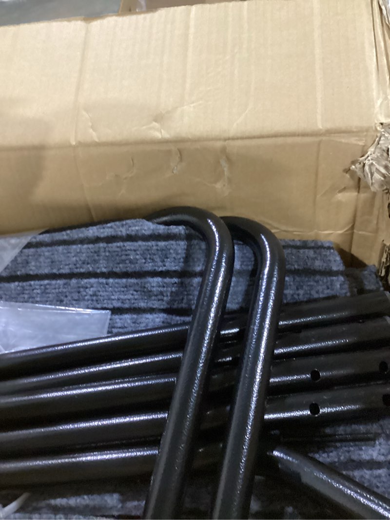 Condition photo showing As Is for rv steps spa steps with handrail -4 step hot tub steps trailer steps mobile home stairs for 5th wheel rv, trailer, hot tub, pool, porch with non-slip mats 4 steps with 2 handrail
