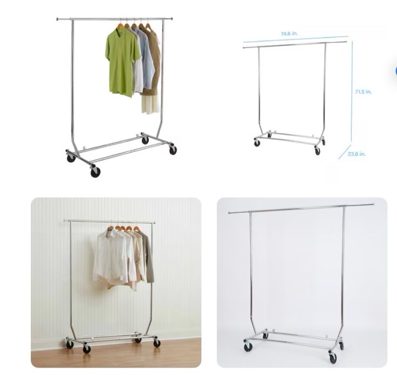 style selections chrome steel rolling clothing rack