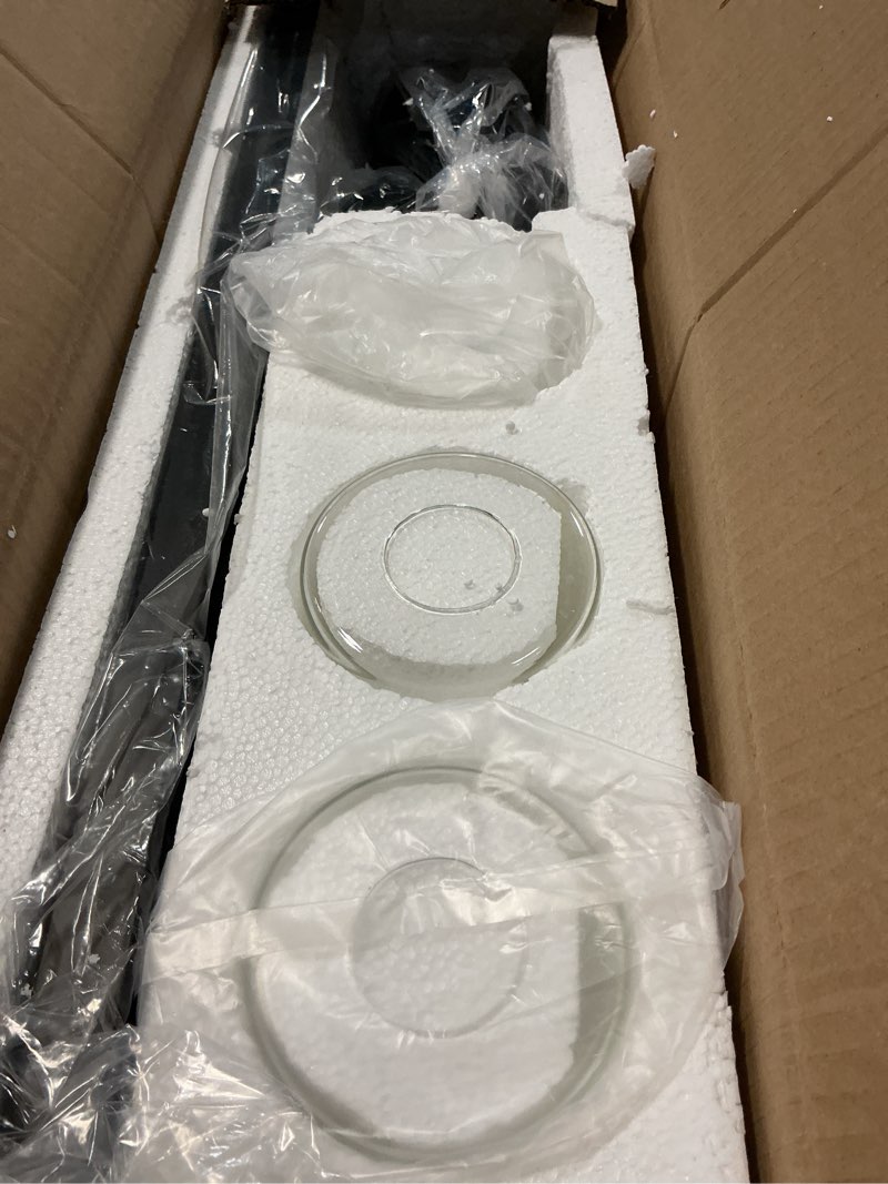 Condition photo showing Good Condition for 3-lights pendant light fixtures, modern black kitchen island lighting with clear glass shade, adjustable hanging ceiling lamp black 3-light