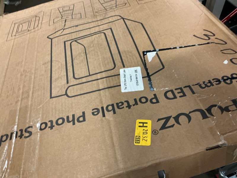 Condition photo showing Good Condition for photo box, puluz 24"x24" photo studio light box for photography portable large lightbox photo booth kit with 6 colors photo backdrops-dimmable 120pcs led beads, 5500k lighting, us plug