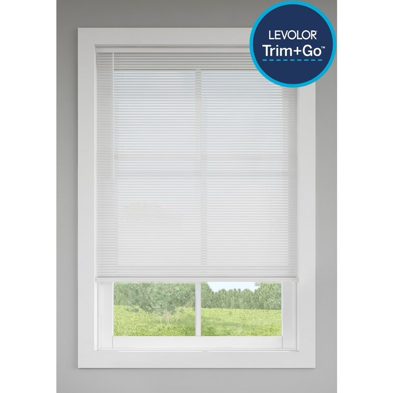 LEVOLOR Trim+Go 1-in Slat Width 29-in x 72-in Cordless White Vinyl Room Darkening Mini-blinds