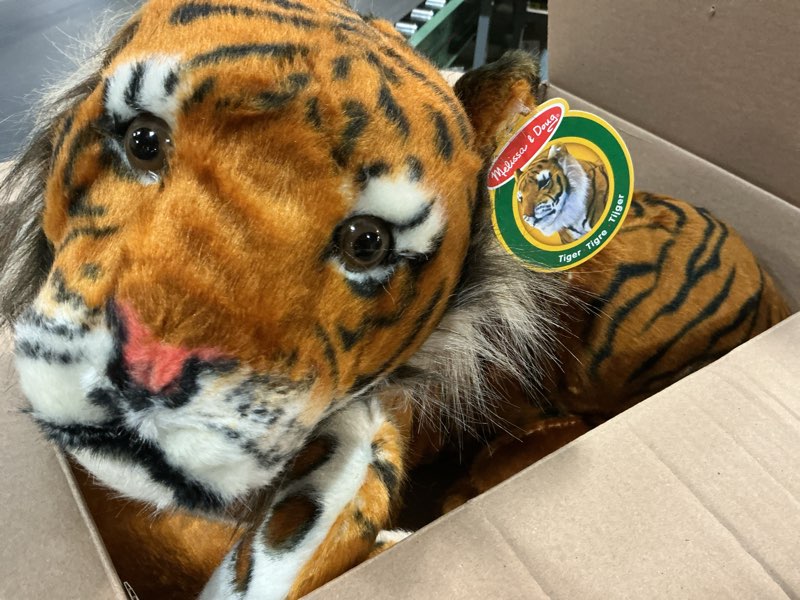 Condition photo showing Good Condition for melissa & doug giant tiger - lifelike stuffed animal (over 5 feet long)
