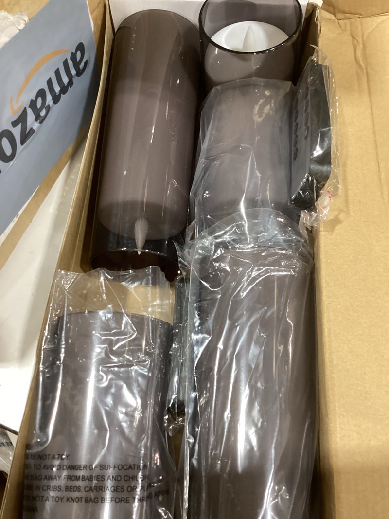 Condition photo showing New/Like New for Homemory Realistic Flickering Flameless Candles, Battery Operated Candles, LED Fake Electric Candle with Remote Control and Timer for Home, Christmas Decoration, Grey, Set of 5 Gray D3"xH4"5"6"8"8"