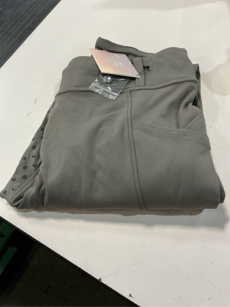 Condition photo showing Good Condition for fitst4 sports women's horse riding pants full seat equestrian breeches high waist horseback riding tights with pockets grey medium