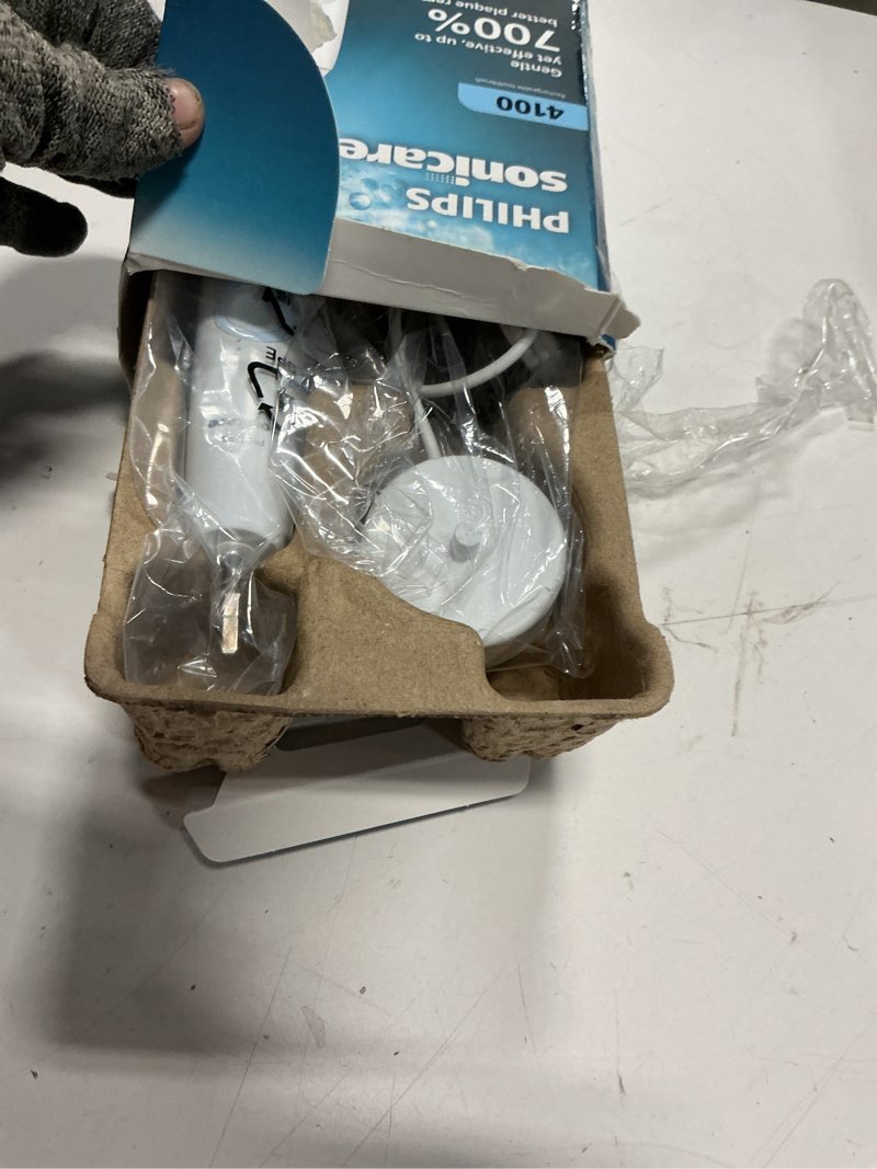 Condition photo showing Good Condition for philips sonicare 4100 series electric toothbrush - sonic toothbrush with advanced sonic technology, pressure sensor, two intensity settings, smartimer & quadpacer, white, model hx3681/23 1 count (pack of 1) white