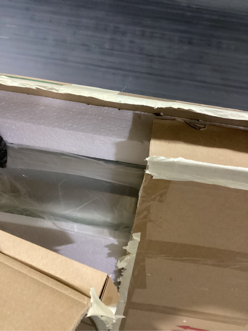 Condition photo showing As Is for Keonjinn LED Bathroom Mirror with Lights 36" x 36", Frontlit & Backlit LED Mirror for Bathroom Wall with Dimmable 3-Color Lights, Anti-Fog Mirror with HD Tempered Glass, UL-Listed LED Driver Frontlit & Backlit 36"L x 36"W