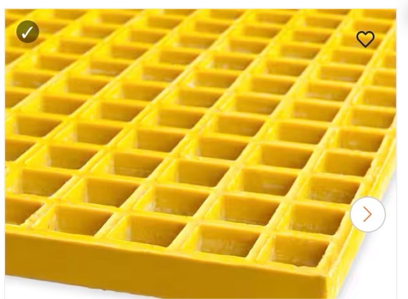 Paquete de 2 rejillas moldeadas de fibra de vidrio de 31.5 x 16 x 1.2 pulgadas, panel de rejilla industrial FRP resistente de 2.6 x 1.3 pies, aberturas de 1.5 x 1.5 pulgadas, placa de rejilla