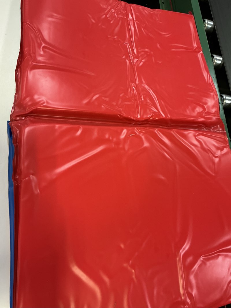 Condition photo showing Good Condition for KinderMat, 5/8\" Thick, 4-Section Rest Mat, 45\" x 19\" x 5/8\", Red/Blue, Great for School, Daycare, Travel, and Home, Made in The USA 45\" x 19\" x 5/8\" -  