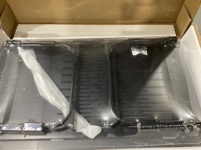 Condition photo showing New/Like New for Extra Large Adjustable Foldable Laptop Desk for Bed with Ergonomic Multi-Purpose Portable Desk for Bed, Sofa, or Floor - Ventilated Surface, Sturdy Legs, Book Stand, Tablet Groove, (with Light)