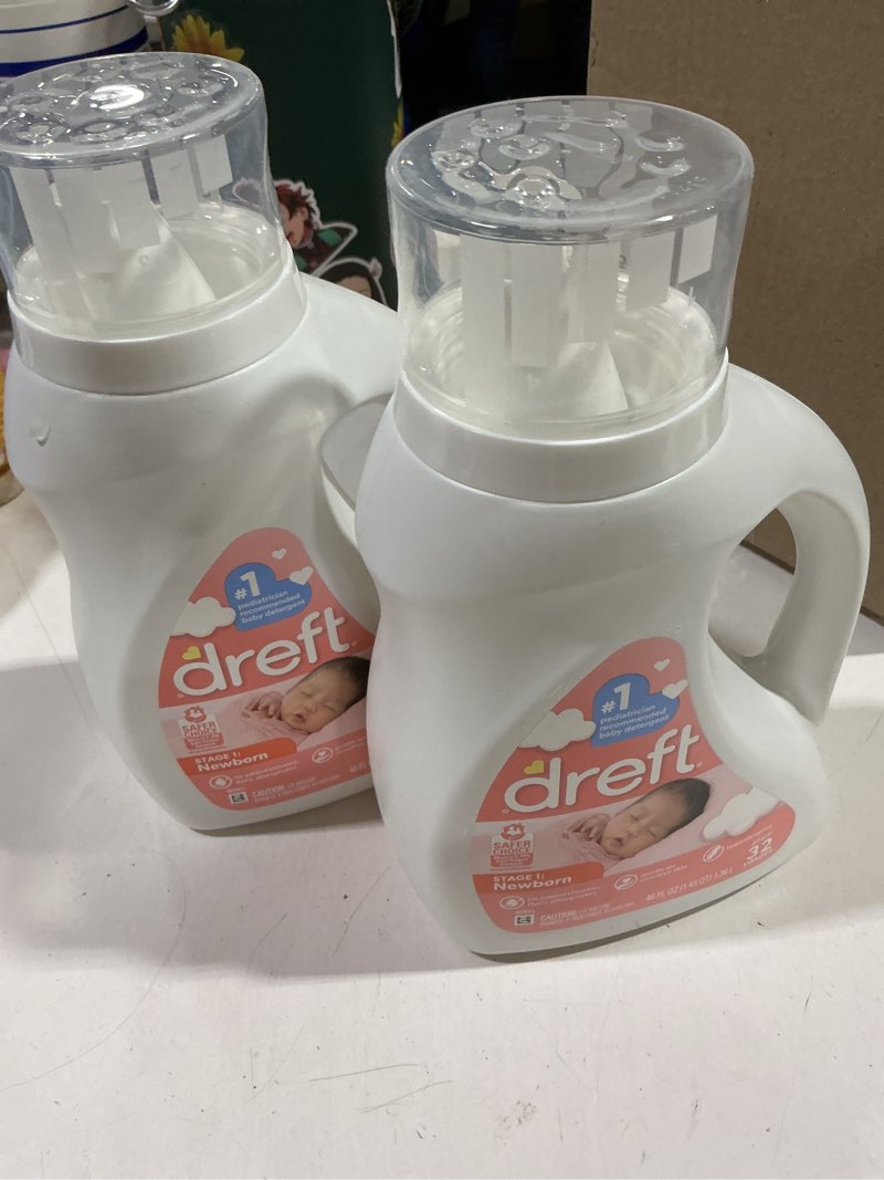 Condition photo showing New/Like New for Dreft Newborn Baby Liquid Laundry Detergent, Gentle on Sensitive Skin, HE Compatible, 2 pack, 32 loads each Baby Fresh 46 Fl oz (Pack of 2)
