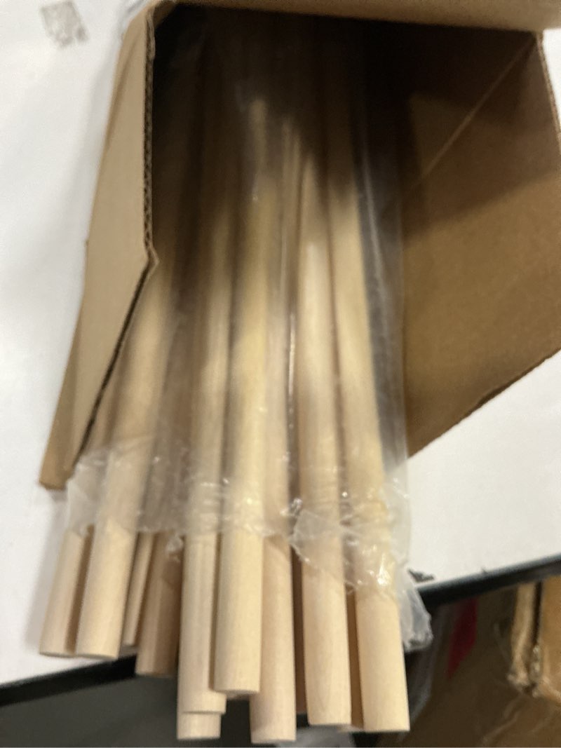 Condition photo showing As Is for wood dowels wooden dowel rods for crafts, 25pcs 1/2 x 24 round macrame wooden sticks for crafting, unfinished hardwood sticks for arts and diyers, tiered cake support and wedding ribbon wands 1/2"×24"-25pcs