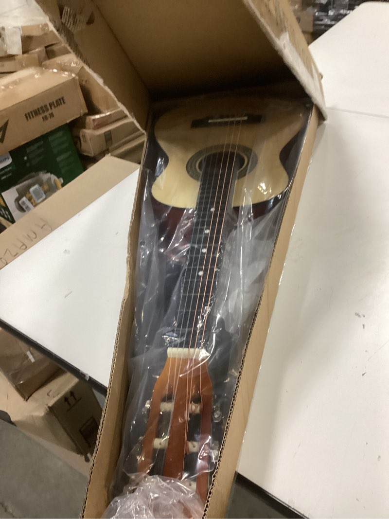 Condition photo showing Good Condition for Pyle 30-Inch Beginner Acoustic Guitar Kit, 6-String Classical Style Travel Guitar for Kids & Adults - Includes Shoulder Strap, Strings, Picks, Tuning Pitch Pipe & Storage Gig Bag - Handcrafted Wood Classical Basswood